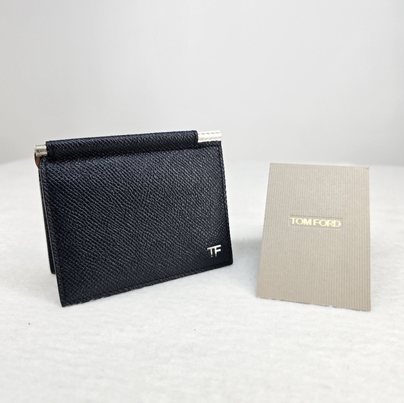 Tom‎ Ford men's clip card holder wallet midnight blue - Picture 10 of 12